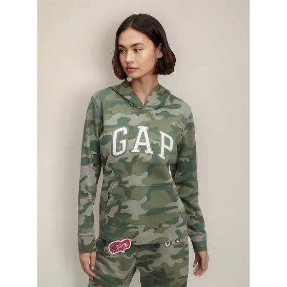 Gap - Sudadera Logo Hoodie - Green Camo - Talla S ( Tall )