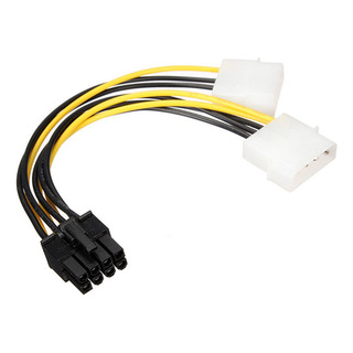 Cabo Adaptador 8 Pinos 6+2 Pci Express P/molex Duplo 3pin Cabo Adaptador 8 Pinos 6+2 Pci Express P/molex Duplo 3pin