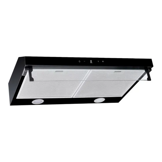 Campana Terhan Cristal Negro Botonera Extractor Cocina