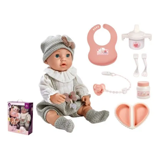 Bebote Muñeca Reborn 41 Cm Bebe Con Accesorios Gorro Moño