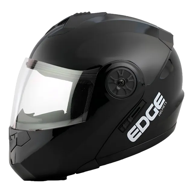 Casco Para Moto  Modular Edge Turbo Doble Visor Negro Mate