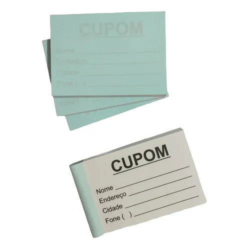 Cupom Para Sorteio 15 Blocos 100 Folhas / Fls Cada