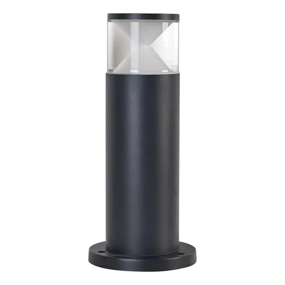 Farol Led Integrado 7w Negro 30cm Luz Cálida Ip54 Jardín