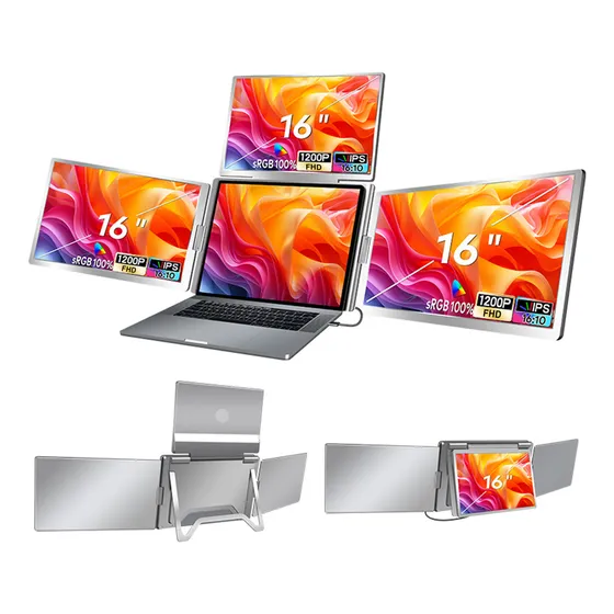 Extensor De Monitor Triple Pantalla Para Portátil 16  1200p 