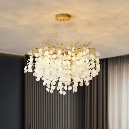 Lustre De Cristal 40 Cm Para Sala De Estar - Com Lâmpada