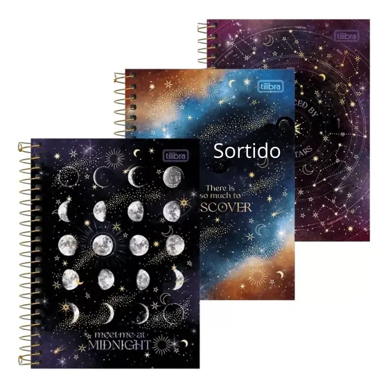 Caderneta Espiral 1/8 Tilibra - Magic - 80 Fls - Sortido