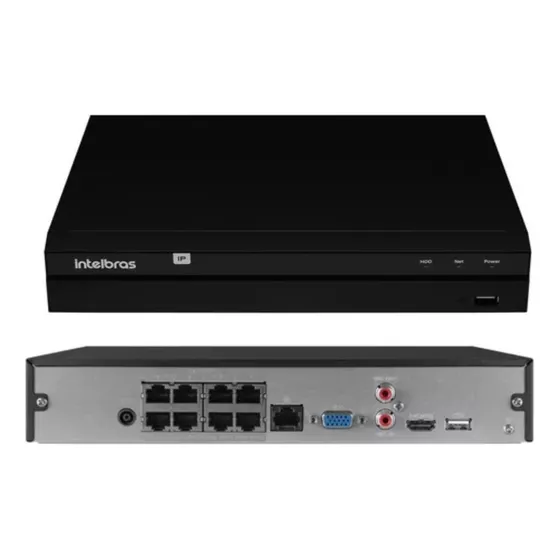 Nvr Intelbras Nvd 1408 P 8 Portas Poe Gravador Vídeo Ip