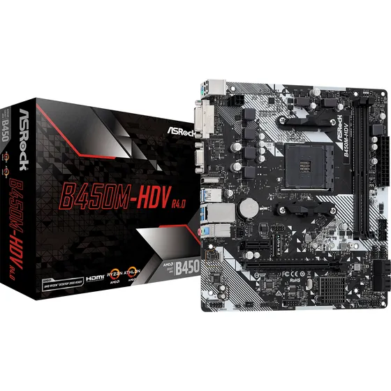 Tarjeta Madre Asrock B450m-hdv R4.0 Ryzen 2/3/4/5th