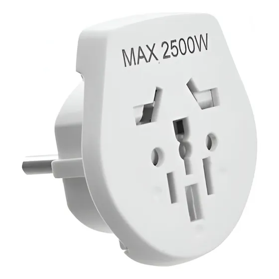 Adaptador Corriente Universal A Shuko Blanco Vivion