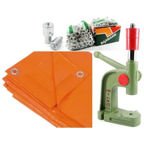 Kit Máquina + Matriz + 1.000 Ilhós + 1.000 Arruela P/ Lona