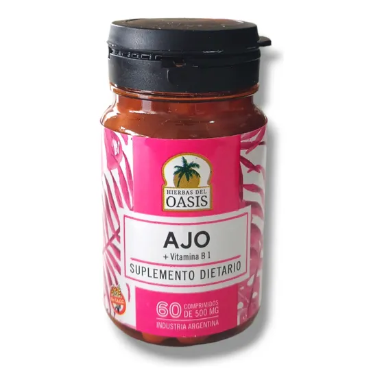 Ajo + Vitamina B1 Suplemento Hierbas Del Oasis 60 Comprimid