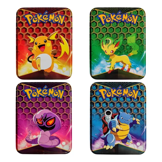 Lata Grande De Cartas Pokemon 2 Mazos Con Tablero