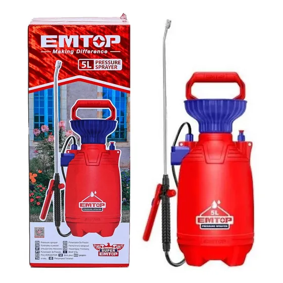Fumigador 5 Lts Presion Pulverizador Rociador Manual Emtop