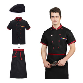 Uniforme De Cocinero Filipino Top + Delantal + Gorro Uniforme De Cocinero Filipino Top + Delantal + Gorro