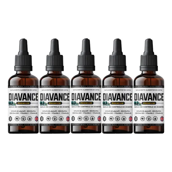 5x Frascos Diavanci Premium -melhor Com O Açúcar Controlado