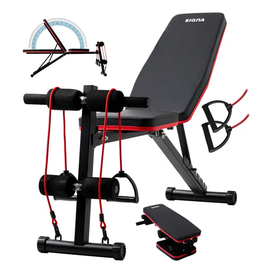 Banco Gym Ejercicio Ajustable Ligas Resistencia Plegable