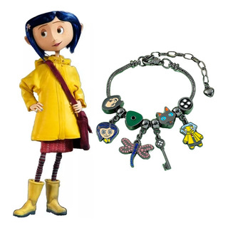 Pulsera Negra Muñeca Coraline Libelula Gato Llave Boton Pulsera Negra Muñeca Coraline Libelula Gato Llave Boton