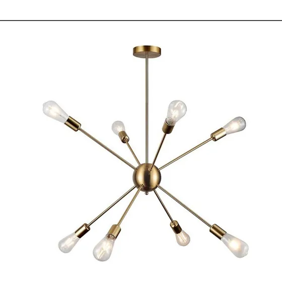 Lampara Dorada 8 Luces Sputnik Modelo Budapest 