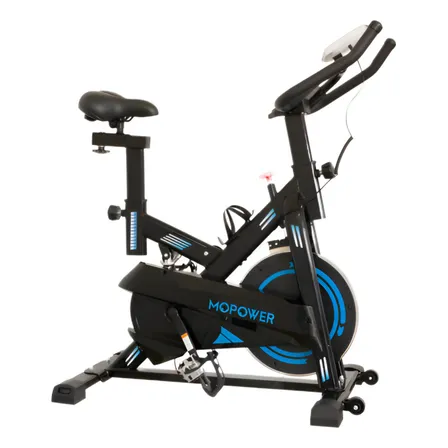 Bicicleta Spinning Mopower 2.0 Volante 15kg Resistencia Ajustável Preto