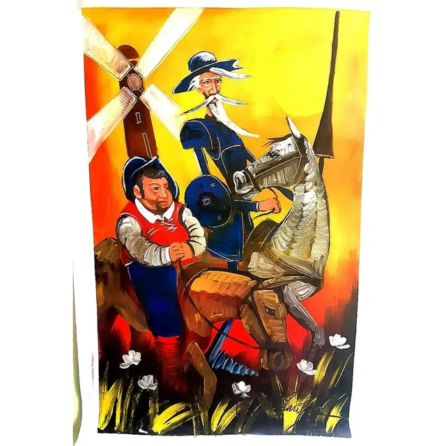 Cuadro  Quijote . Técnica Mixta Sobre Lienzo. Sin Marco
