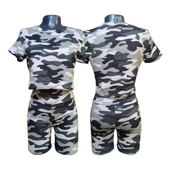 Conjunto Deportivo Camuflado Para Mujer