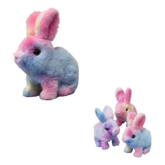 Conejo Peluche Arcoíris Electrónico Niñas Niños Conejo Robot Arcoíris