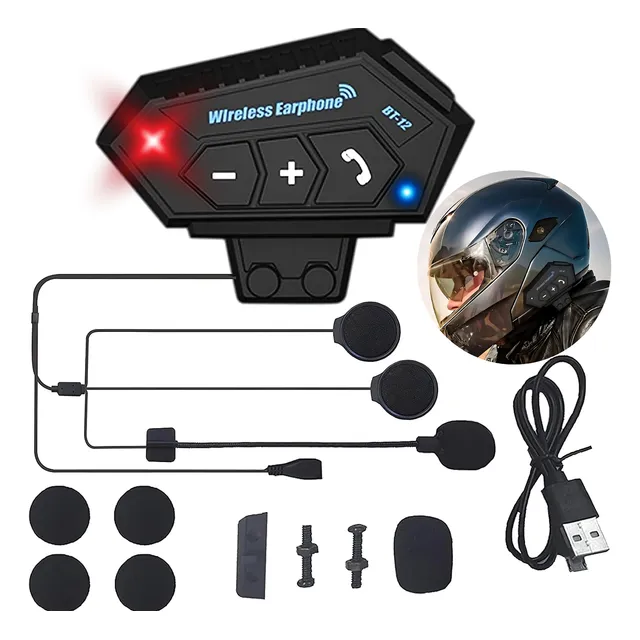 Intercomunicador Moto Casco Auriculares Micrófono Bluetooth