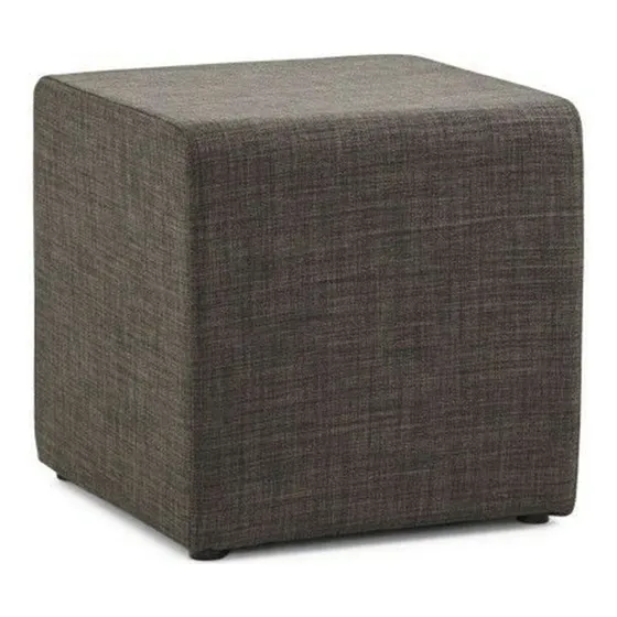 Puff Cubo Rígido De Tela O Bipiel Tapicería De Madera Pino