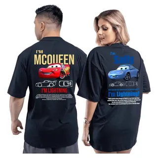 Kit Camiseta Casal Carros Mcqueen + Sally 100% Algodão