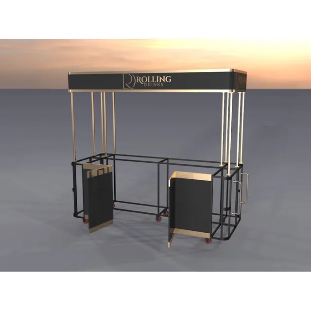 Bar Barra Móvil Portátil  Con Ruedas Eventos Mueblestkhome