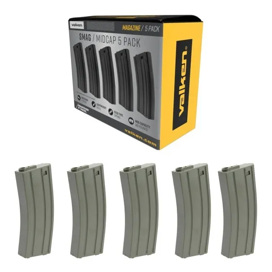 5 Magazines Bbs 6mm Airsoft M4 Valken 140rds Gris  Xtreme C