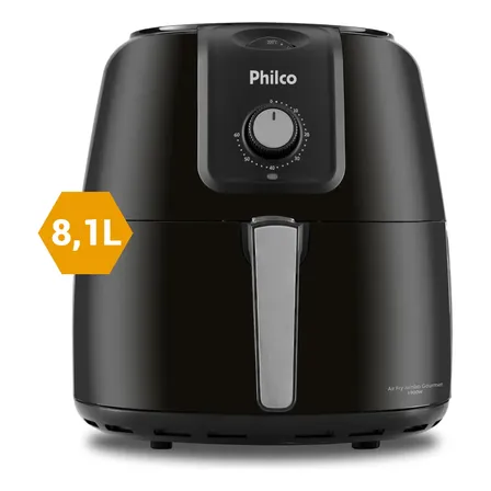 Fritadeira Air Fryer Philco 8,1l Sem Óleo Pfr13p Preto 127v