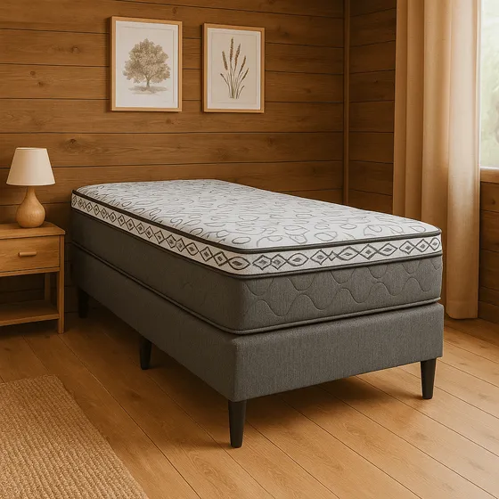 El Emporio Del Hogar Regina gris 1 1/2 plaza 188 cm 108 cm