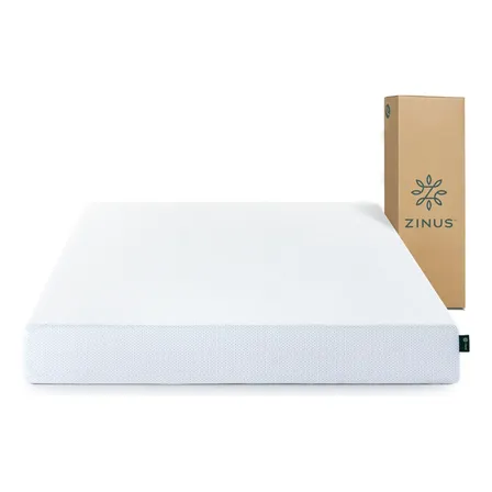 Colchón Espuma Zinus Green Tea 2 Plazas Long 150x200x15cm Color Blanco