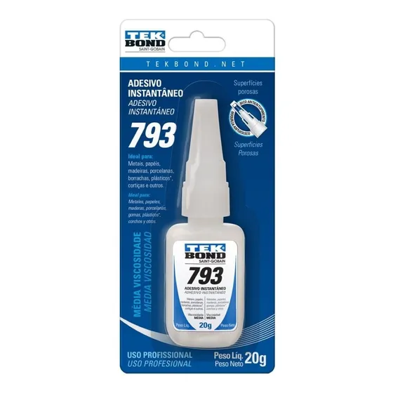 Cola Instantânea 793 Com Bico Aplicador 20g Tekbond