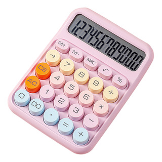 Calculadora Lcd Fofa De 12 Dígitos Com Botões Grandes - Roxa Calculadora Lcd Fofa De 12 Dígitos Com Botões Grandes - Roxa