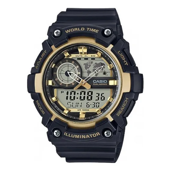 Reloj Casio Aeq-200w-9avcf World Time 10 Year Battery, Illum