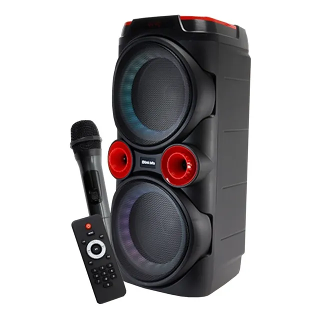 Bocina Doble Bluetooth 67cm Altura X2parlantes De 10puLG C/u Color Negro