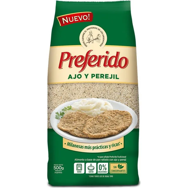 Pan Rallado Preferido Ajo Y Perejil 500grs X20u