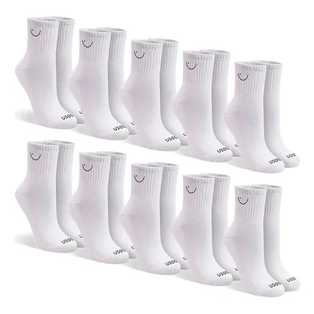 Kit Com 10 Pares De Meias Cano Médio Algodão Usee Brasil