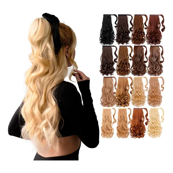 Cola De Caballo Postizo Coleta Aplique Ponytail 80cm C/ondas