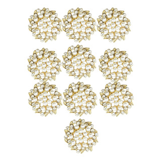 10x Botones De Flores Botones De Diamantes De Imitación 10x Botones De Flores Botones De Diamantes De Imitación