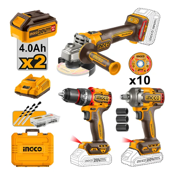 Combo Parafusadeira+chave Impacto E + Cosli241291-9 Ingco