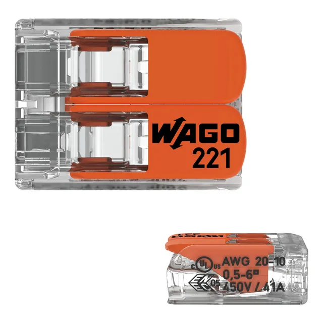 Kit C/ 10 Unidades Conectores Para Chuveiro 221-612 Wago 6mm