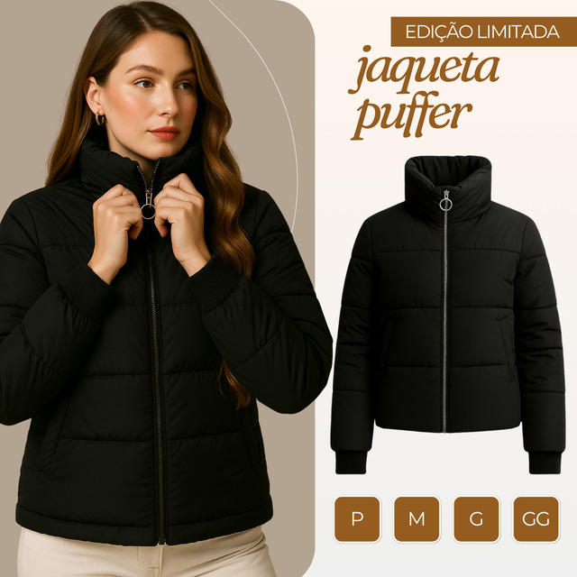 Jaqueta Feminina Puffer Bobojaco Exclusiva Impermeável Luxo Jaqueta Feminina Puffer Bobojaco Exclusiva Impermeável Luxo