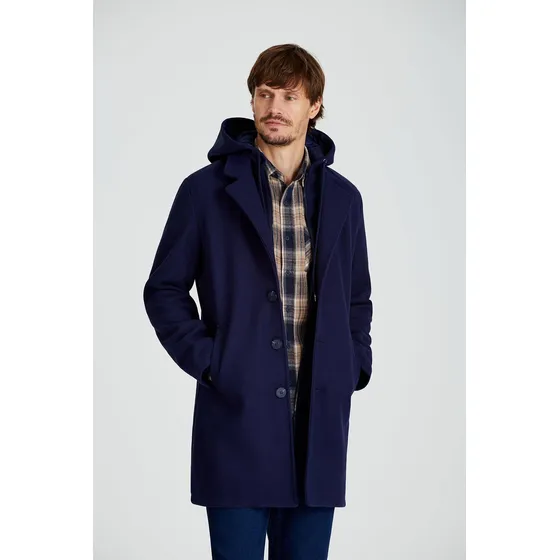 Sobretodo Macowens Liso Azul Marino Hombre 80017001