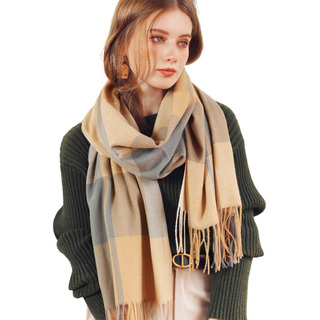 Bufanda De Cuadros Mujer Textura Cashmere Cálida Bufanda De Cuadros Mujer Textura Cashmere Cálida