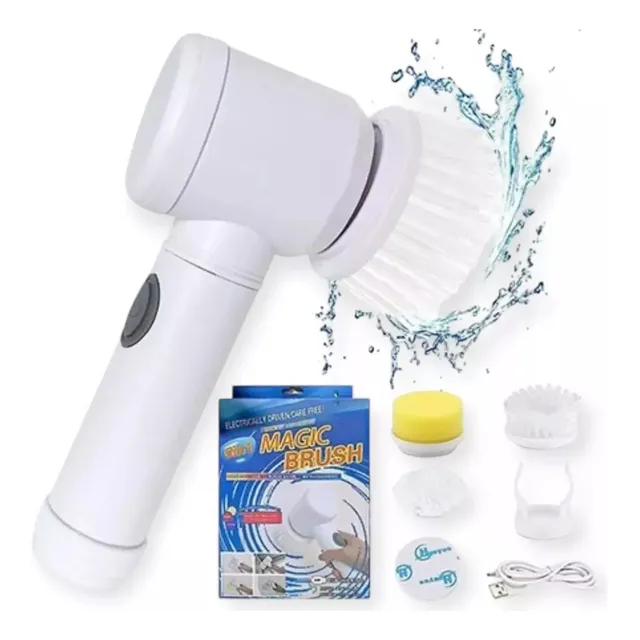 Cepillo Limpiador 5 En 1 Giratorio Cocina Usb Recargable