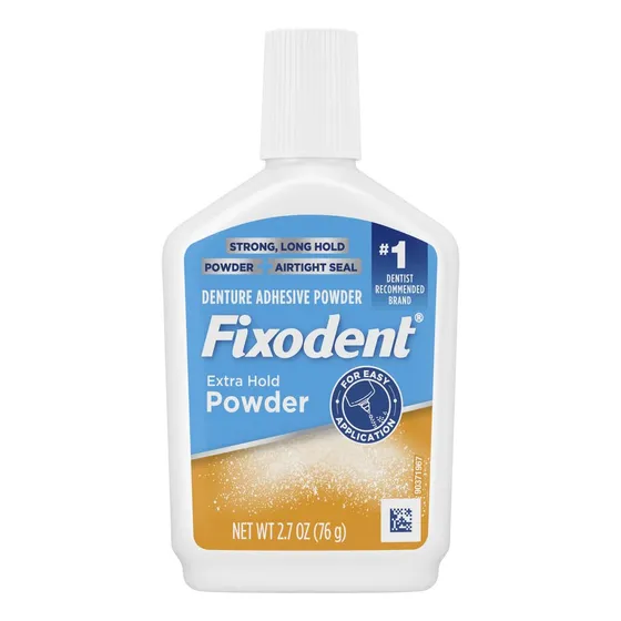Pegamento Dental En Polvo Adhesivo Fixodent Extra Hold 76gr