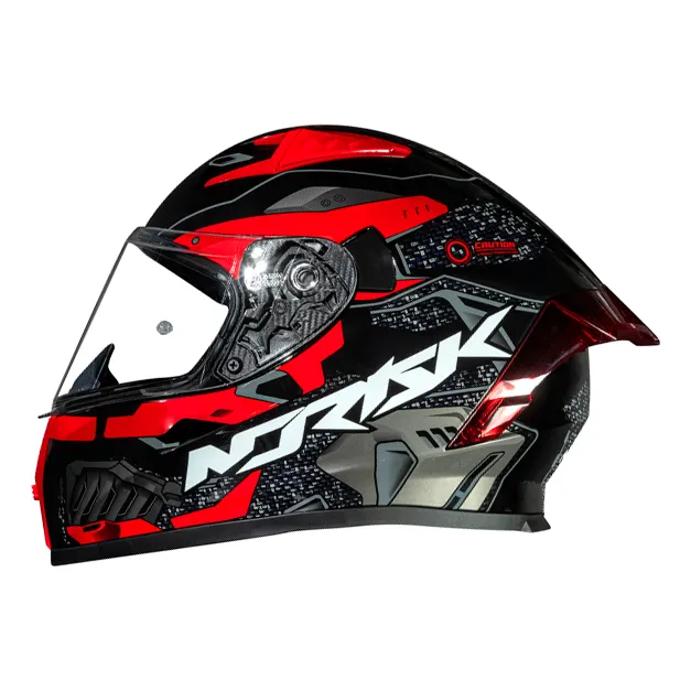 Capacete Norisk Robot Vermelho Preto + Aerofolio Viseira